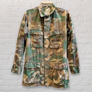 Vintage Marine Corps Vietnam War 60s/70s Field Jacket M81 Woodland Camo ERDL